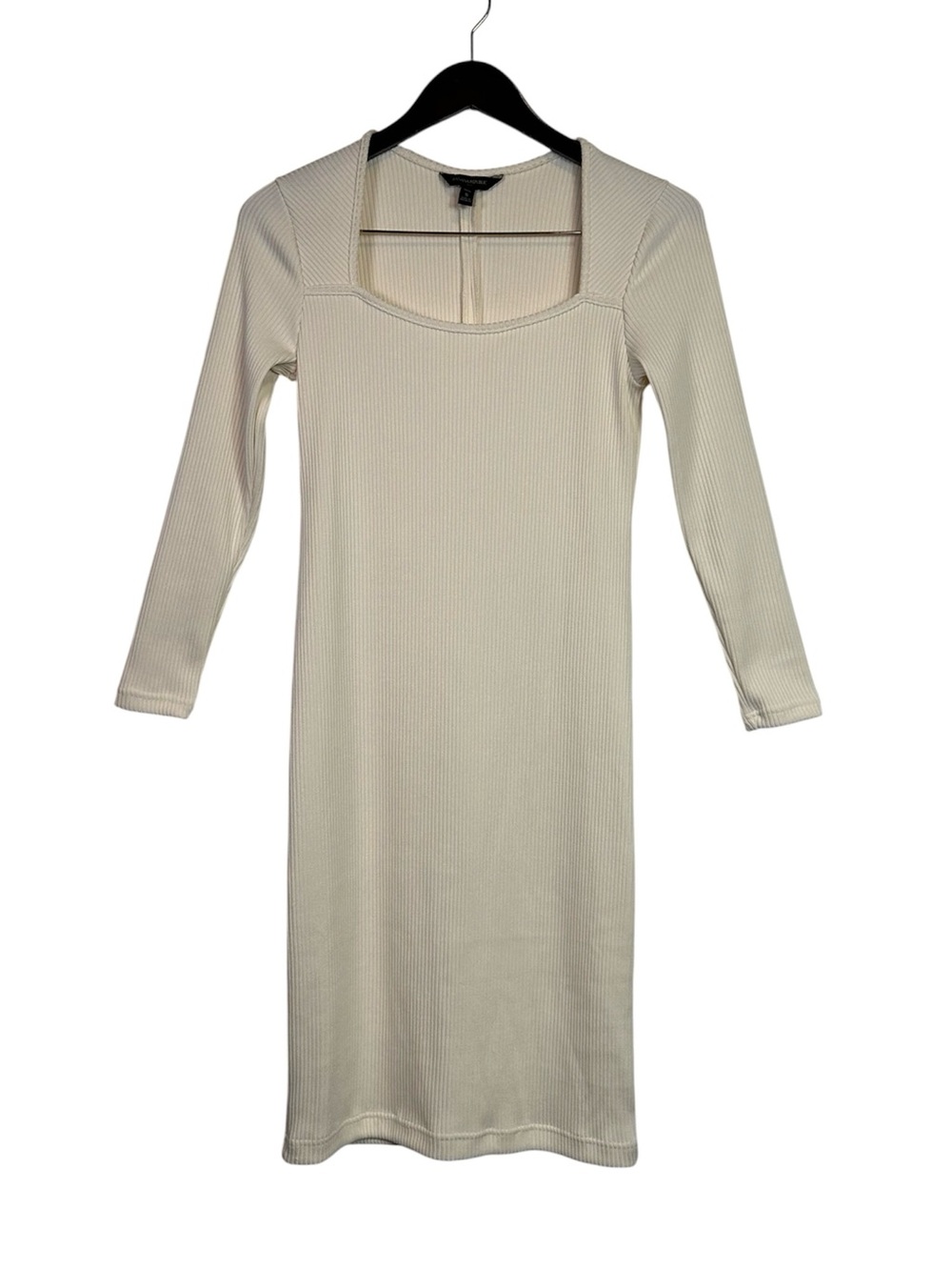 Banana Republic Women’s Ribbed Knit Long Sleeve Midi Dress Cream Size Small P - Picture 2 of 10